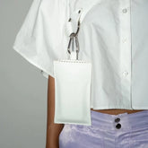 Pochette Iphone Sleeve en cuir végan Blanc